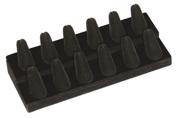 M&M 245-12BK  12 Finger Ring Display - Black Velvet